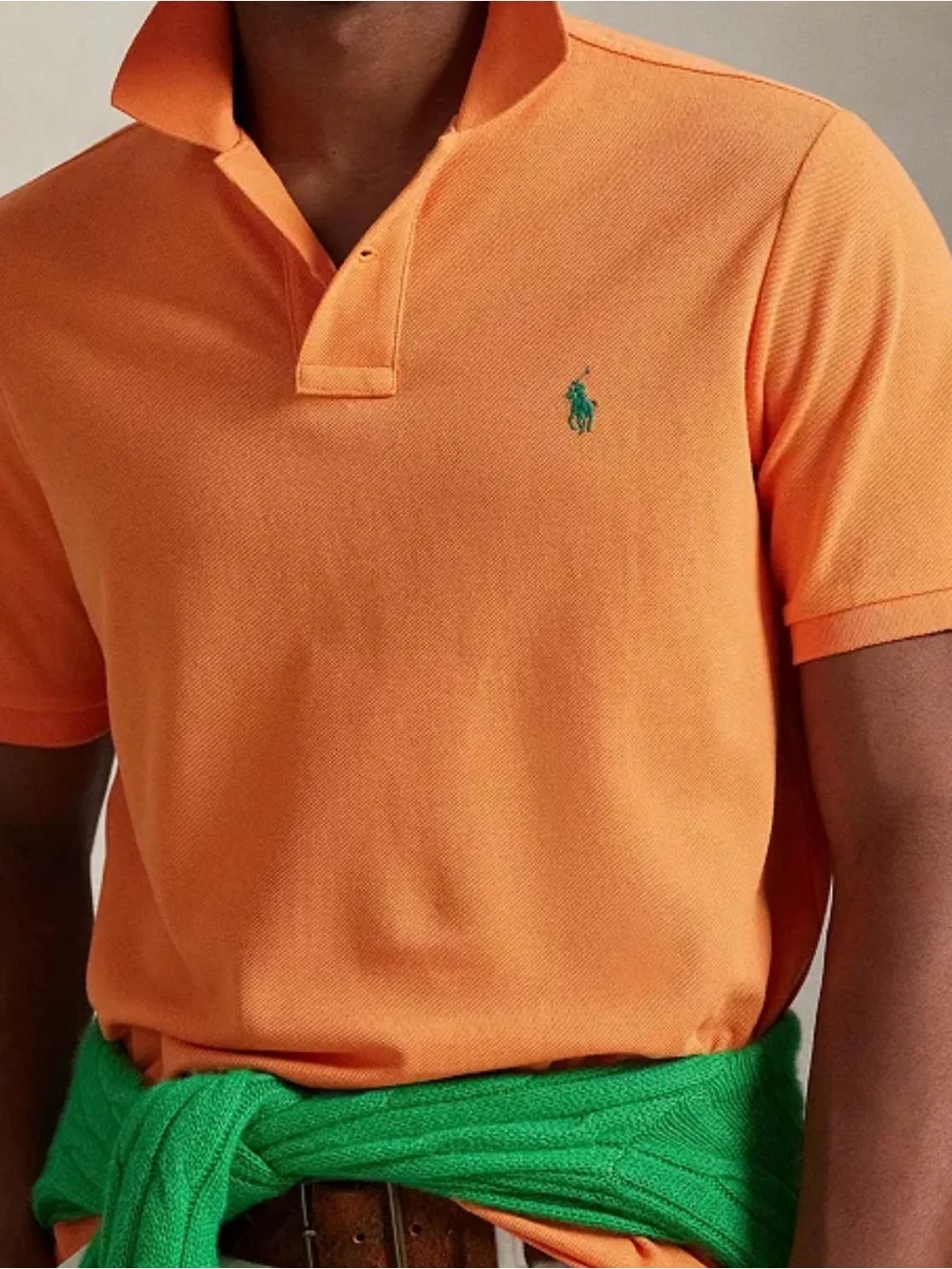 POLO RALPH LAUREN Orange Polo Shirt | Classic Preppy Golf Casual | Size L‎